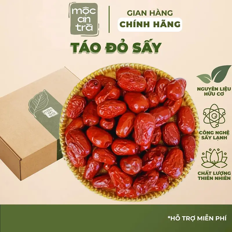 Táo Đỏ Sấy Khô 1Kg Quả To Đỏ Đều Và Đẹp Loại 1, Hương Vị Tự Nhiên, Dễ Pha Uống, Bổ Huyết, Dưỡng Da - Main image