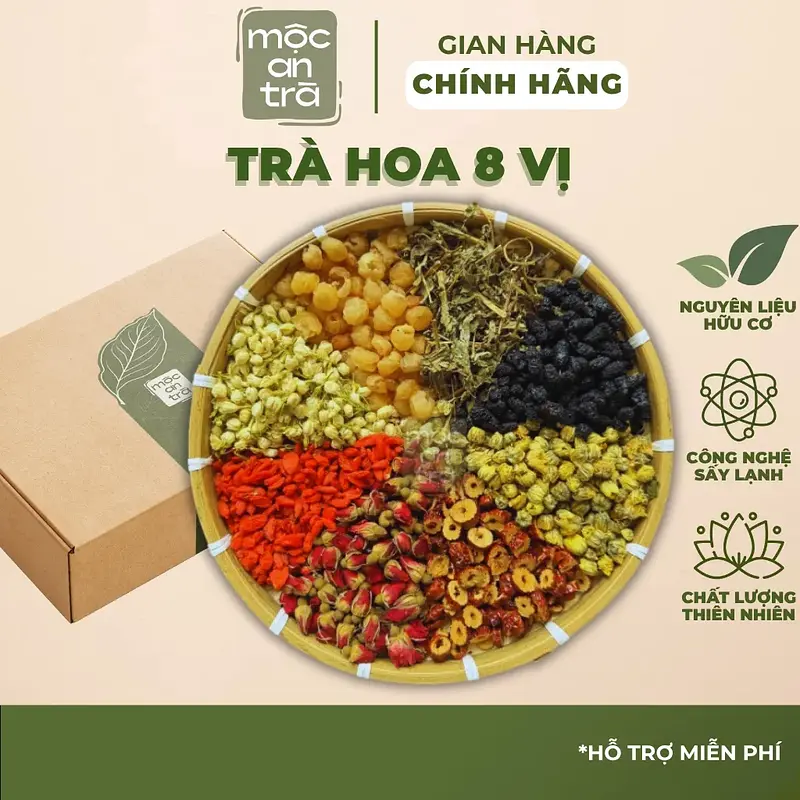 Trà Hoa 8 Vị Thảo Mộc Dưỡng Nhan, Đẹp Da, Ngủ Ngon, Thải Độc & Thanh Lọc Cơ Thể | Mộc An Trà - Main image