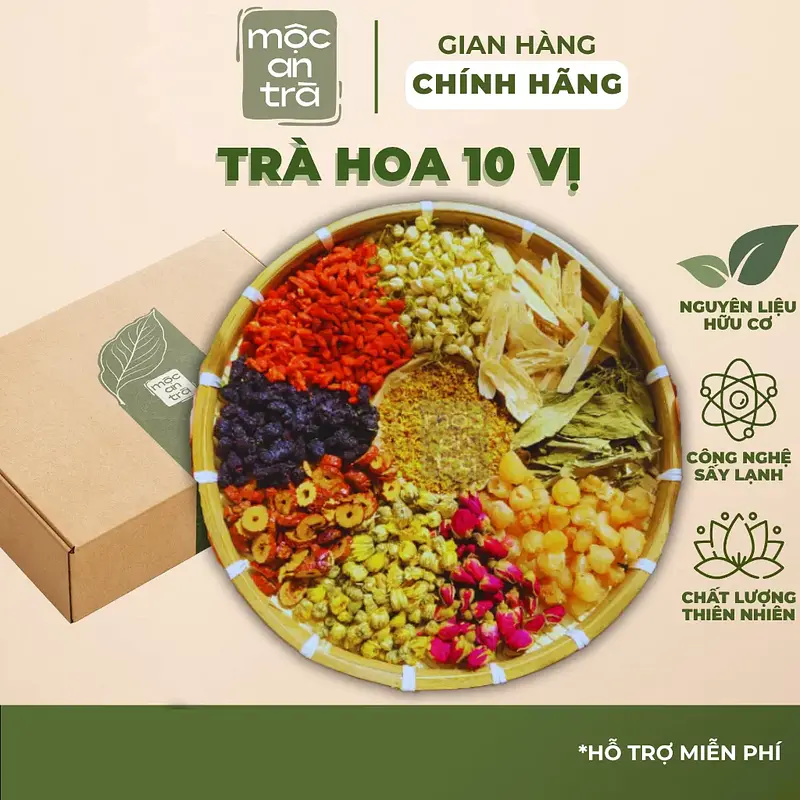 Trà Hoa 10 Vị (10 gói) Thảo Mộc Dưỡng Nhan, Đẹp Da, Ngủ Ngon, Thải Độc & Thanh Lọc Cơ Thể | Mộc An Trà - Main image