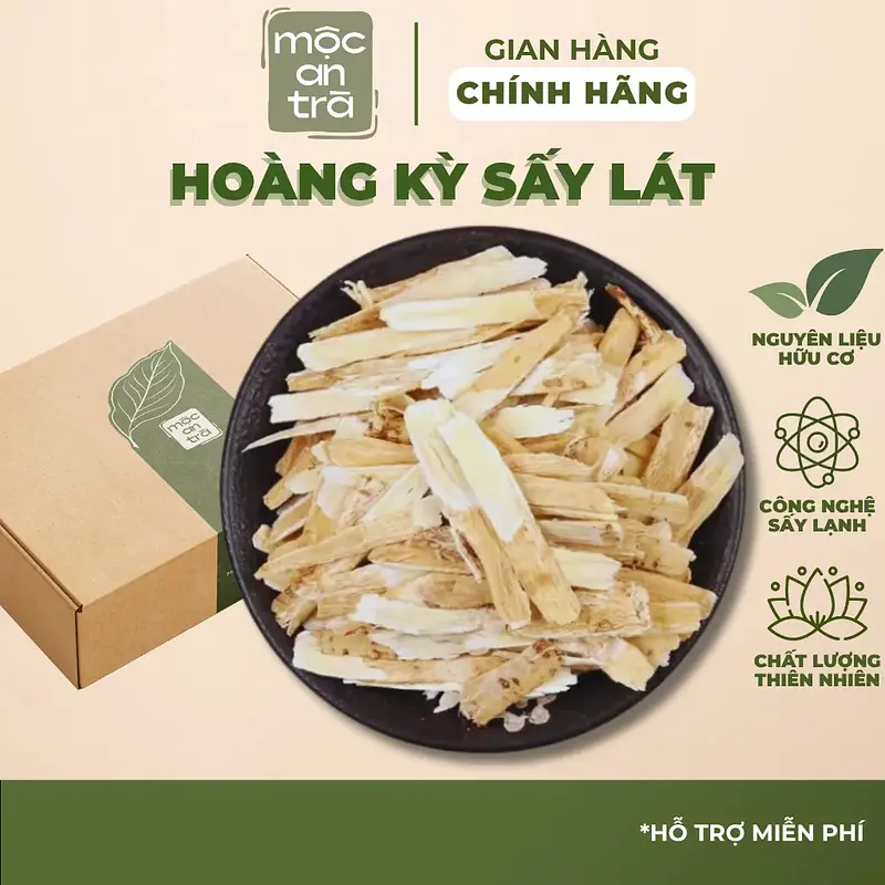 Hoàng Kỳ Lát Sấy Khô Tự Nhiên, Rễ To Vàng Đẹp, Tăng Sức Đề Kháng, Bổ Khí, Dưỡng Huyết, Giúp Cơ Thể Khỏe - Main image