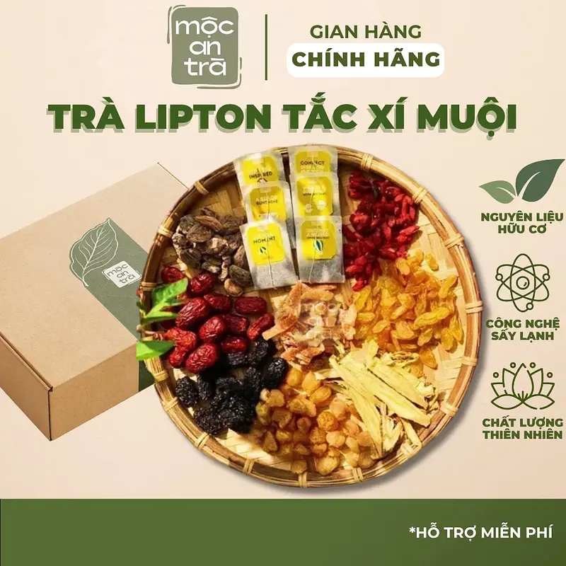 Trà Lipton Tắc Xí Muội Cam Thảo – Thảo Mộc 9 Vị (Cam thảo, Vỏ quất, Táo đỏ, Xí muội, Long nhãn) – Thanh Nhiệt, Giải Khát - Main image
