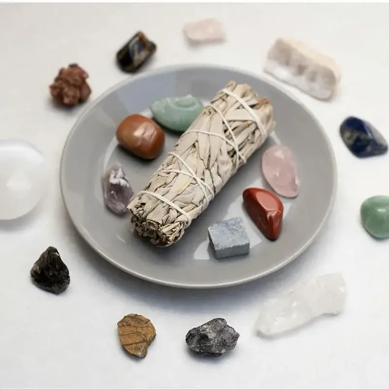 White/Blue/Lavender Sage/Gỗ Palo | XÔ THƠM (10CM, 35GRAM) – THANH LỌC TÂM TRÍ, CÂN BẰNG CẢM XÚC - Main image
